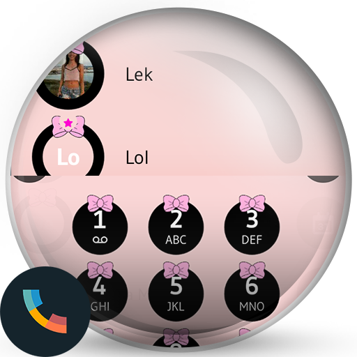 Theme Dialer Ribbon Pink - Cute dialer theme & manager