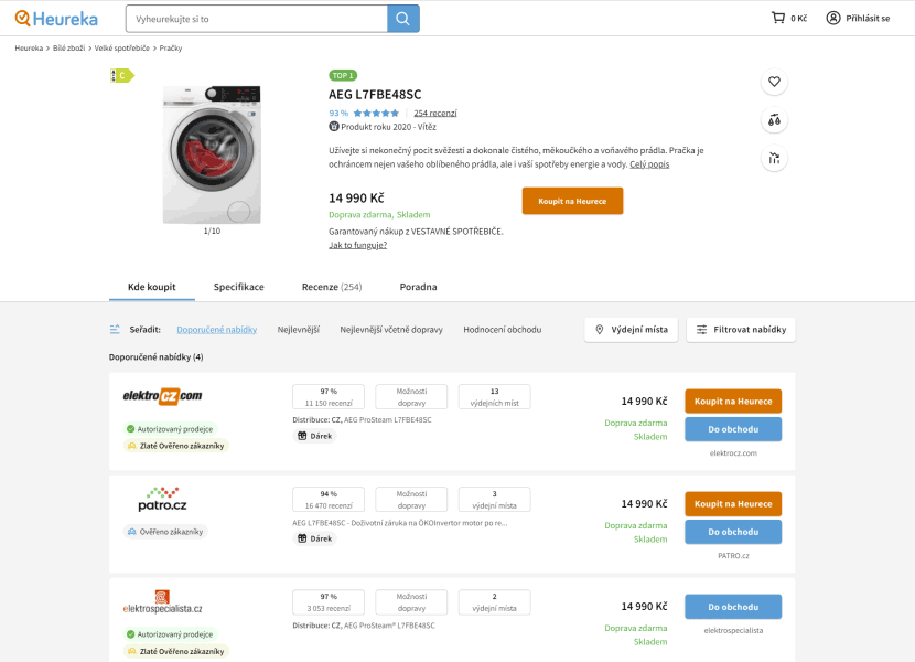 Heureka.cz - vybírej úžasně