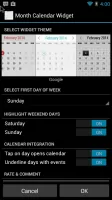 Month Calendar Widget