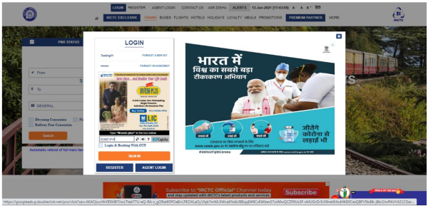 Mobile IRCTC Ticket Booking