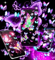 Neon butterfly glow wallpapers