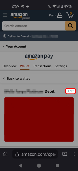 How to delete a credit or debit card from your Amazon account？