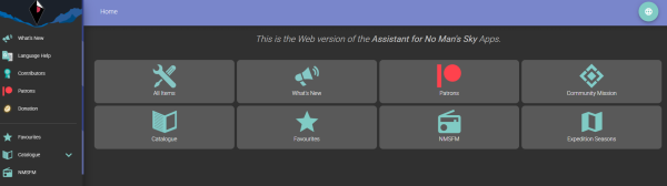 Assistant for No Man's Sky