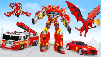 Fire Truck Robot Car Game