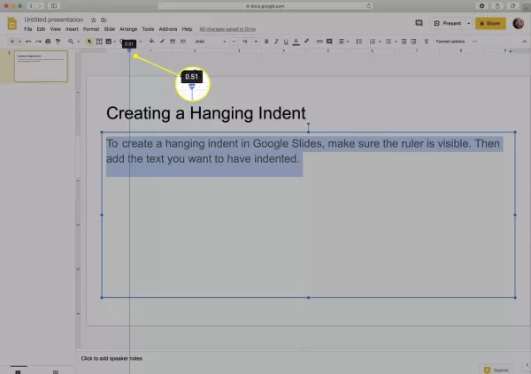 How to Do a Hanging Indent in Google Slides?