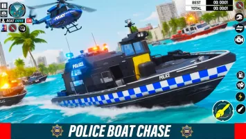Police Boat Chase Crime Games