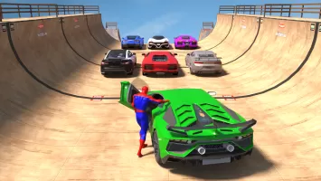 Superhero Car: Mega Ramp Games