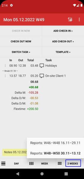 Time Recording - Timesheet App