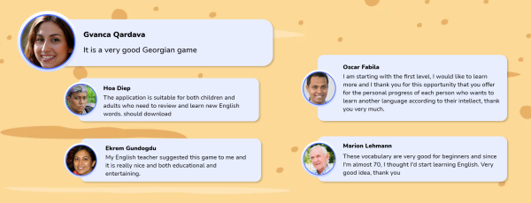 Learn words and play with Momo