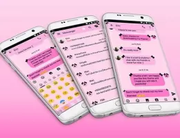 SMS Messages Ribbon Pink Black