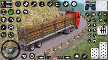 Log Transporter Truck Driving