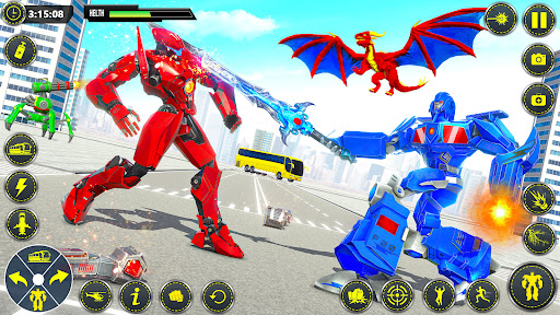 School Bus Robot Car Game