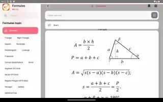 Maths Formulas Lite