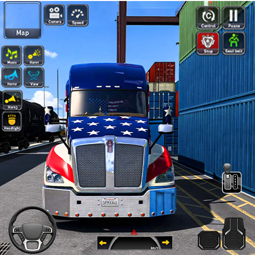 US Truck Driving Transport 3D