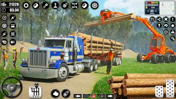 Log Transporter Truck Driving