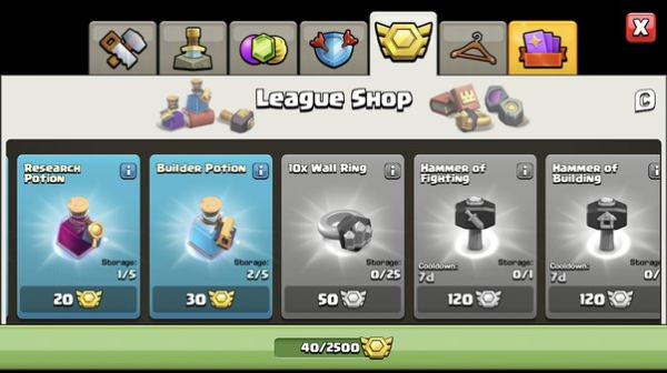 Guide to check available items in Clash of Clans