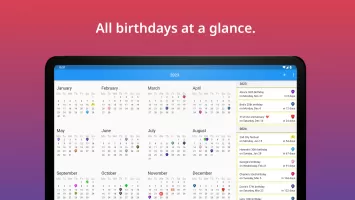 Birthday calendar