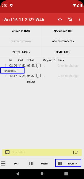 Time Recording - Timesheet App