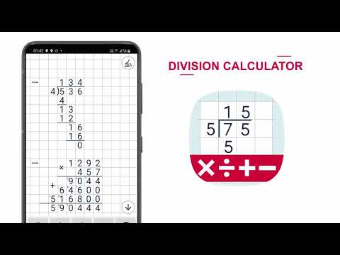 Division calculator. Mobile application for long division and long multiplication.