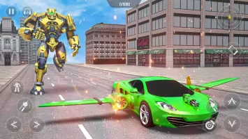 Flying Car Robot Shooting Game