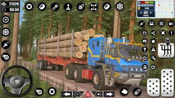 Log Transporter Truck Driving