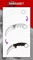 How to draw weapons by steps