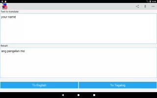 Tagalog English Translator
