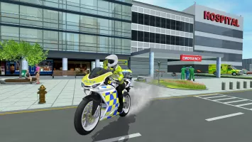 Police Car Driving Motorbike