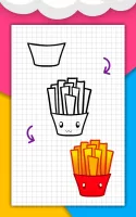 How to draw cute food by steps