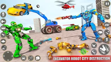 Excavator Robot War - Car Game