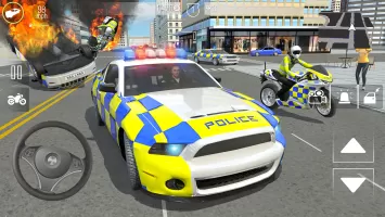 Police Car Driving Motorbike