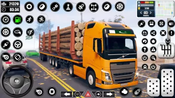 Log Transporter Truck Driving