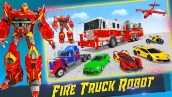 Fire Truck Robot Car Game