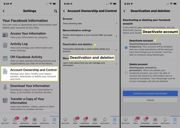 How to Deactivate Facebook on A phone？