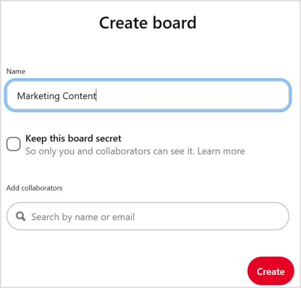 How to create a pinterest board?