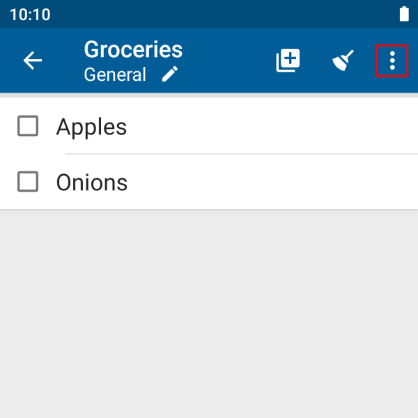 Shopping list — Lister