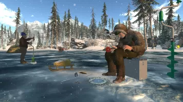 Ice fishing game. Catch bass.