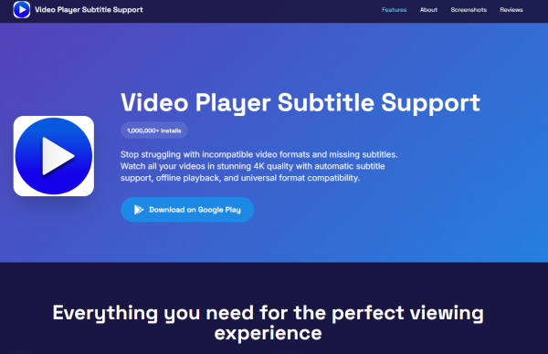 Video Player Subtitle Support