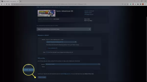 How to refund a game on steam?