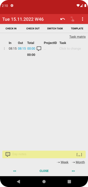 Time Recording - Timesheet App