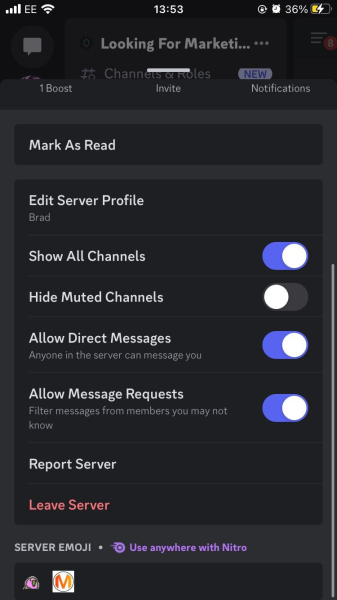 How to leave a Discord server？