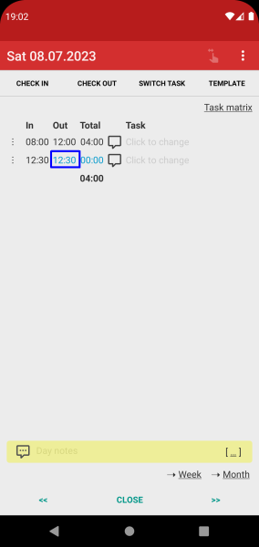 Time Recording - Timesheet App