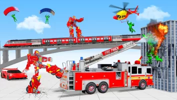 Fire Truck Robot Car Game