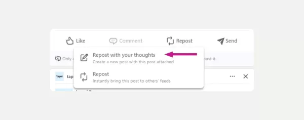 How to repost on linkedin?