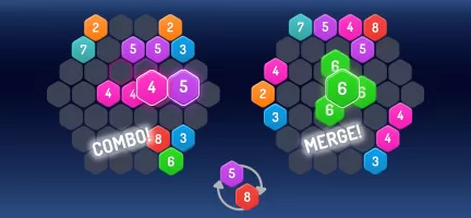 Merge Hexa - Number Puzzle