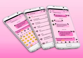 SMS Messages Ribbon Pink Black