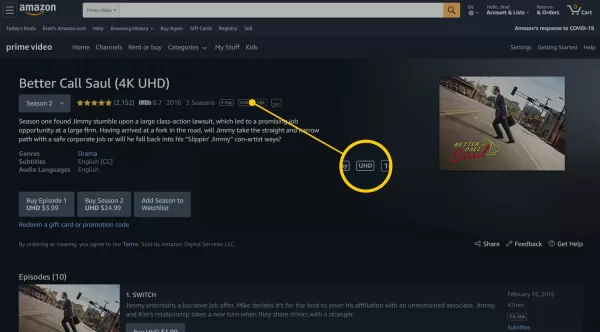 How does one go about watching 4K movies offered by Amazon Prime?