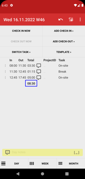 Time Recording - Timesheet App