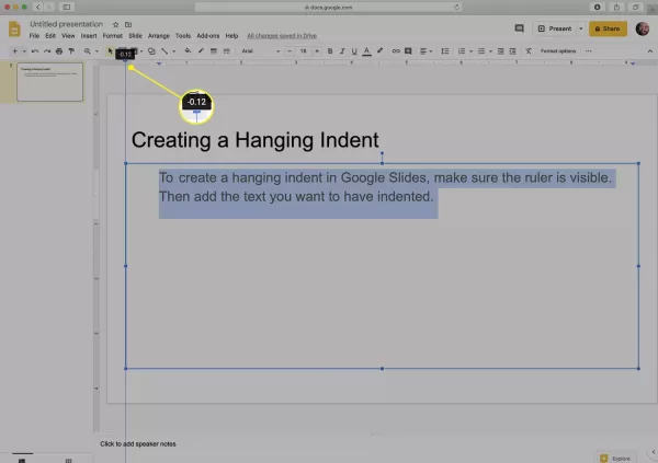 How to Do a Hanging Indent in Google Slides?