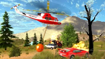 Helicopter Flying Car Driving